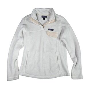 Patagonia Pullover Fleece Jacket Synchilla Retool Snap Polartec White Womens XS‎